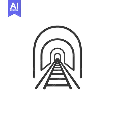 Train Tracks Leading Into Tunnel with Multiple Arched Entrances