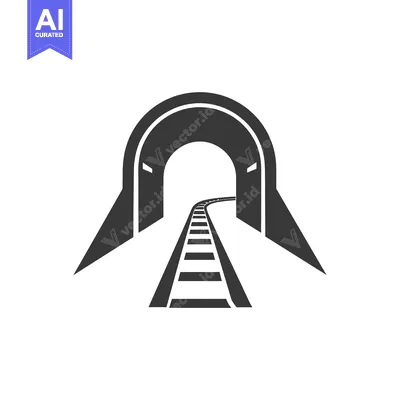 Train Tracks Leading Through a Tunnel