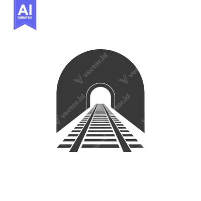 Train Tracks Leading Through a Tunnel