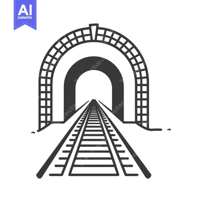 Train Tracks Leading Through a Tunnel