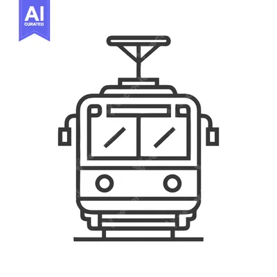 Aset premium populer: Minimalist Tram Icon: Clean Line Art of Public Transportation Vehicle