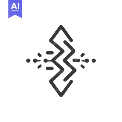 Aset premium populer: Abstract Zigzag Energy Burst Icon on White Background