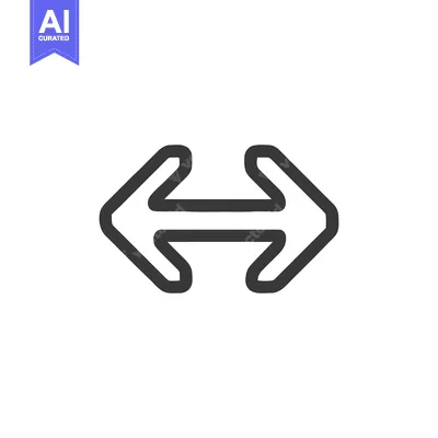 Aset premium populer: Bold Two-Way Arrow Icon: Simple, Modern Directional Symbol on White
