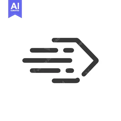 Premium design asset: Dynamic Arrow Icon with Motion Lines, Speed and Direction Concept