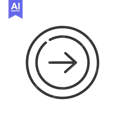 Minimalist Right Arrow Icon Encased in Double Circle Outline