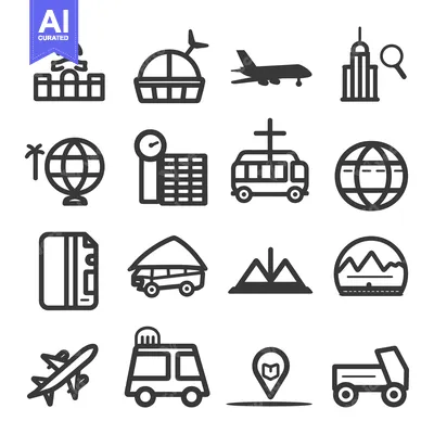 Travel and Transportation Icon Set