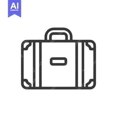 Aset premium populer: Minimalist Suitcase Icon: Bold Outline on White Background