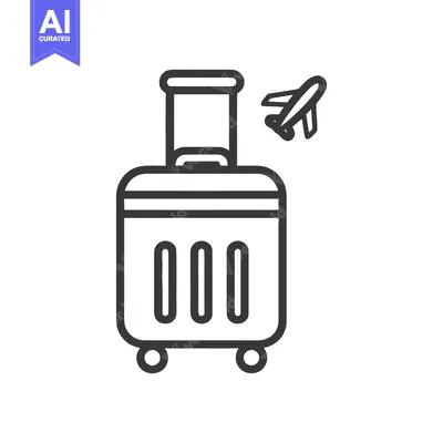 Minimalist Travel Icon: Suitcase and Airplane Symbolizing Journey