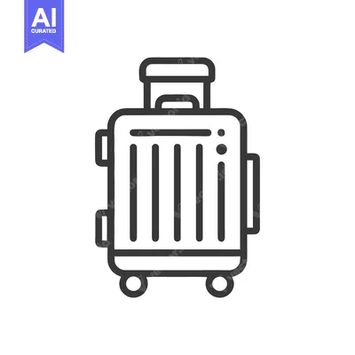 Minimalist Suitcase Icon: Travel, Luggage, and Adventure Symbol