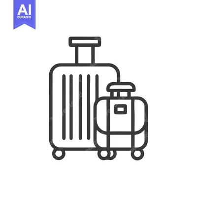 Minimalist Luggage Icon: Two Suitcases, Travel and Vacation Symbol