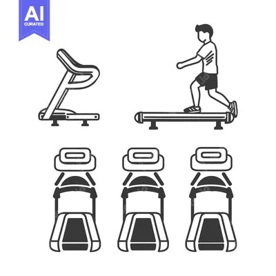 Aset premium populer: Treadmill Exercise Equipment Icon Illustration