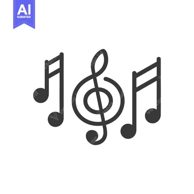 Treble Clef and Two Music Notes