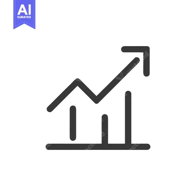 Ascending Graph Icon: Business Growth and Positive Trend Symbol
