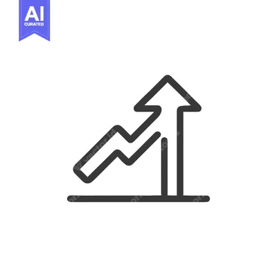 Ascending Arrow Graph: Minimalist Line Art for Business Growth and Fin