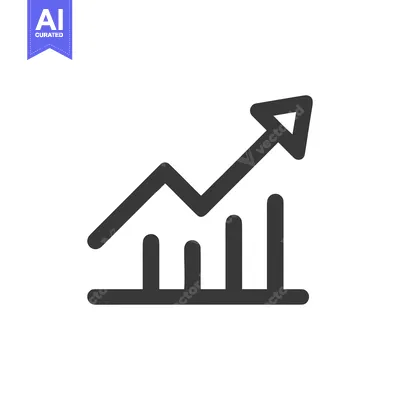 Ascending Graph Icon: Business Growth and Financial Success Symbol