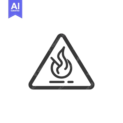 Triangle Warning Sign with a Flame Icon and a Slash Through It
