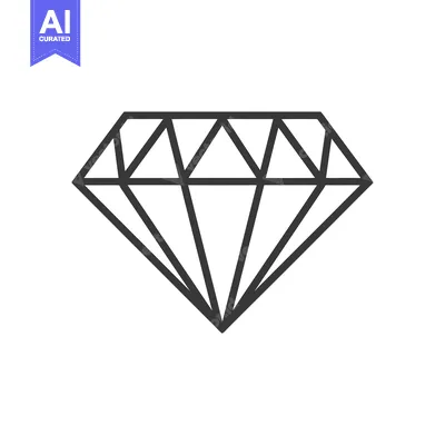 A Black and White Outline of a Diamond