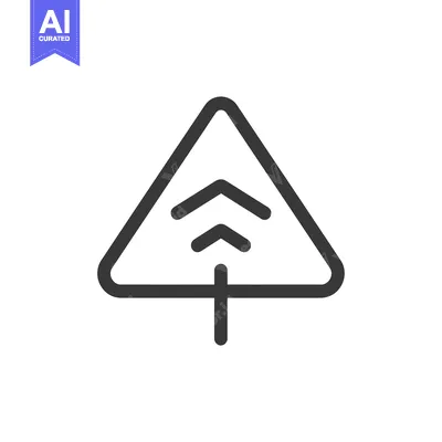 Triangle with Three Up Arrows and a Stem