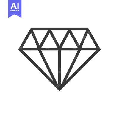 A Black and White Outline of a Diamond Shape