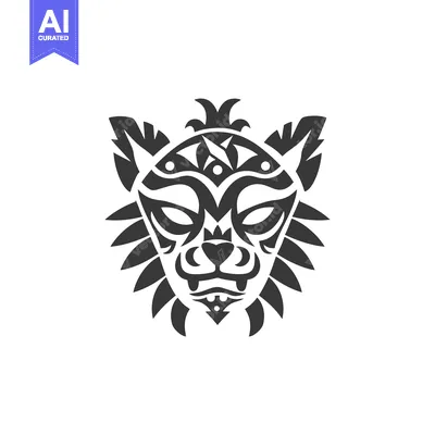 Tribal Animal Mask with Geometric Patterns