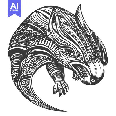 Aset premium populer: Stylized Black and White Illustration of a Wombat