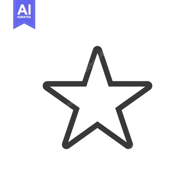 A Black and White Outline of a Five-Pointed Star