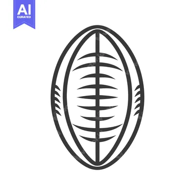A Black and White Outline of an American Football