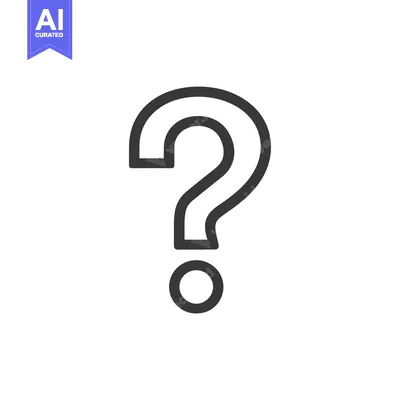 Aset desain premium: A Black and White Outline of a Question Mark