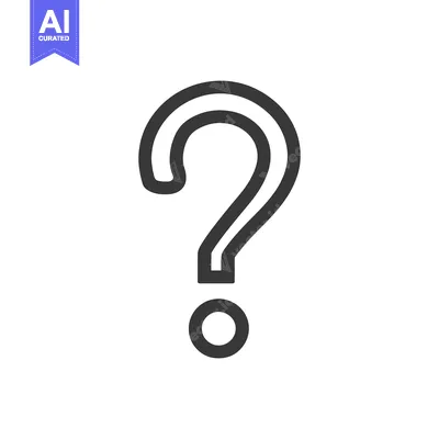 Premium design asset: A black and white outline of a question mark with a dot below it