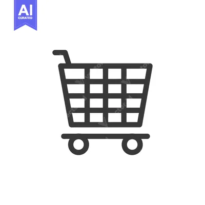 A Black and White Outline of a Shopping Cart