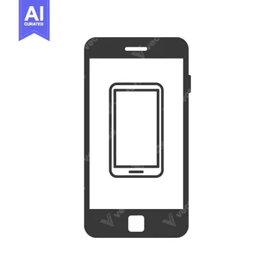 A Black and White Outline of a Smartphone