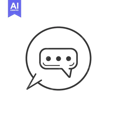 Aset premium populer: A Black and White Outline of a Speech Bubble with Three Dots
