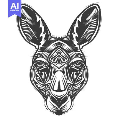 Popular premium asset: Tribal Patterned Kangaroo Head with Detailed Features