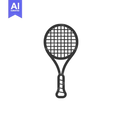 A Black and White Outline of a Tennis Racquet