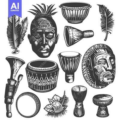 Aset desain premium: Tribal Ritualistic Instruments and Artifacts
