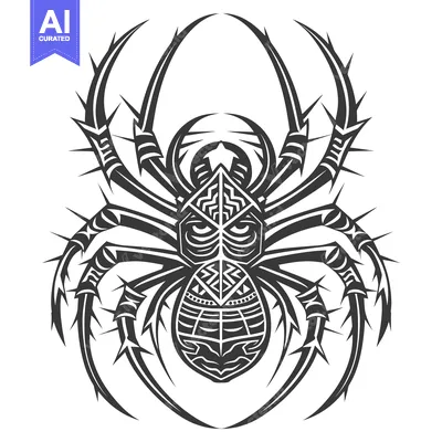 Tribal Spider with Geometric Patterns and Sharp Spines