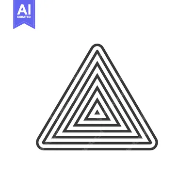 A Black and White Outline of a Triangle Composed of Multiple Concentri