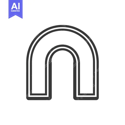 A Black and White Outline of a U-Shaped Archway