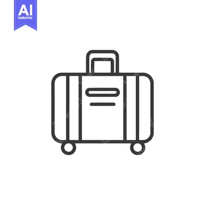 Aset desain premium: Minimalist Suitcase Icon: Travel, Luggage, and Adventure Symbol