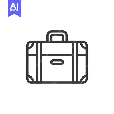 Minimalist Suitcase Icon: Travel, Luggage, and Adventure Symbol