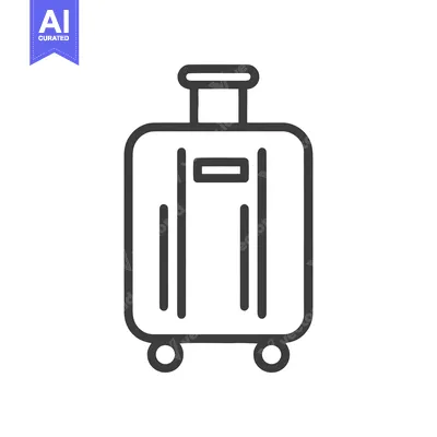 Aset desain premium: Minimalist Suitcase Icon: Travel, Luggage, and Adventure Symbol