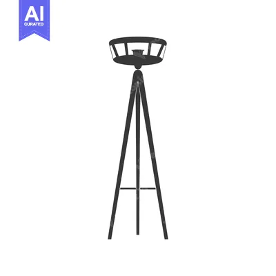 Aset premium populer: Tripod Floor Lamp with a Caged Light Bulb