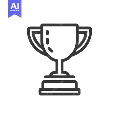 Aset premium populer: Minimalist Trophy Icon: Bold Outline, Clean Design, Achievement Symbol