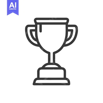 Minimalist Trophy Icon: Bold Outline, Clean Design for Achievement and