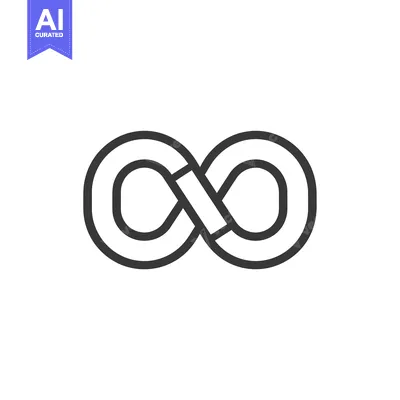 Premium design asset: A black and white outline of the infinity symbol
