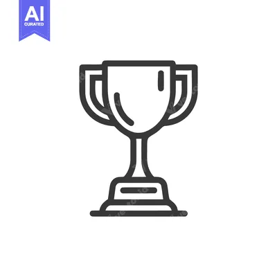 Aset desain premium: Minimalist Trophy Icon: Symbol of Victory and Achievement in Bold Outl