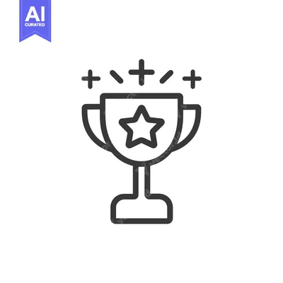 Trophy With Star and Sparkling Effects