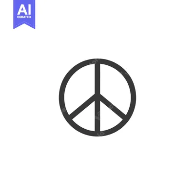 A Black and White Peace Sign Icon