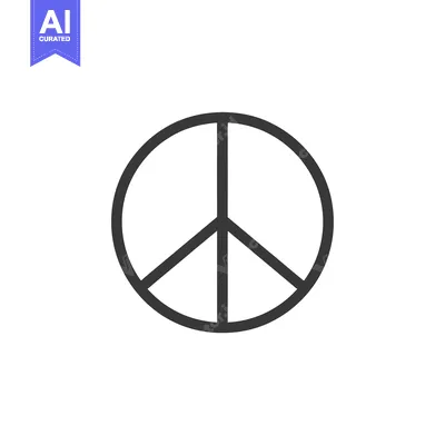 A Black and White Peace Sign Icon