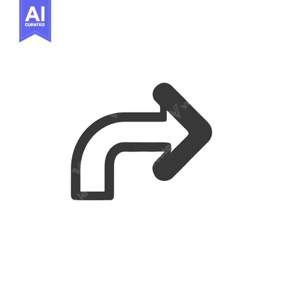 Aset desain premium: Bold Gray Arrow Icon Pointing Right with Sharp Turn on White